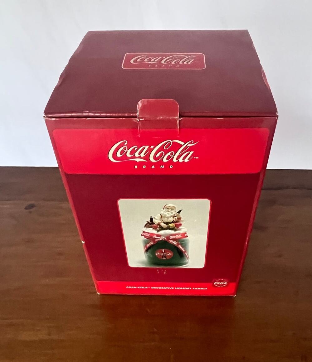 Coca-Cola Brand Decorative Holiday Candle in Original Box Licensed Collectible
